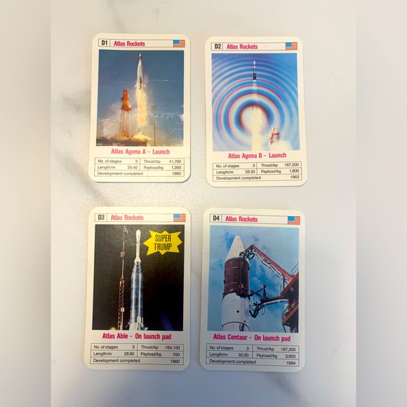 Vintage ACE Trump Card Game “Space Rockets” Full Set - Picture 5 of 13